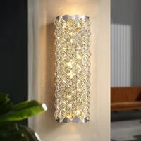 Kinkiet kryształowy chrom lampa ścienna nowoczesna srebrna 45 cm