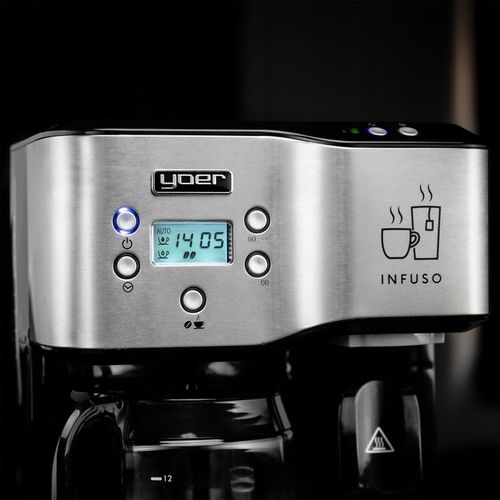 Ekspres przelewowy kawy 2w1 Yoer 1900W +Dystrybutor wody na herbatę +Timer na Arena.pl