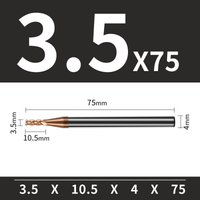 Frez TiSiN 4 ostrza Z-4 do stali nierdzewnej do 55HRC Roz. Ø3.5x10.5x4Dx75L