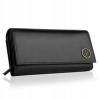 Betlewski portfel damski skóra duży karty monety szeroki zapinany RFID