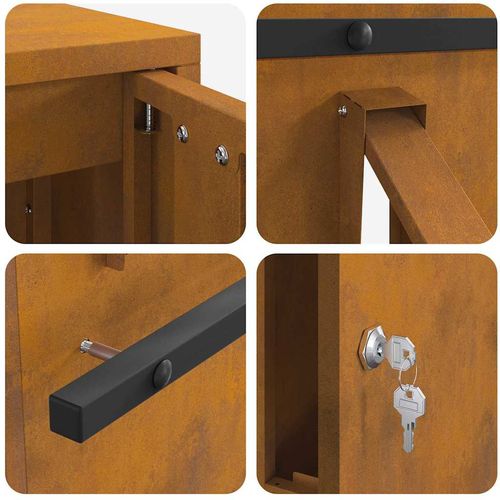 skrzynka na listy Rdzawy 30 x 23 x 55 cm stal kortenowska na Arena.pl