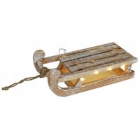 ŚWIĄTECZNA DEKORACJA DREWNIANA Z LED SANIE 32 X 25 X 11 CM Z TIMEREM