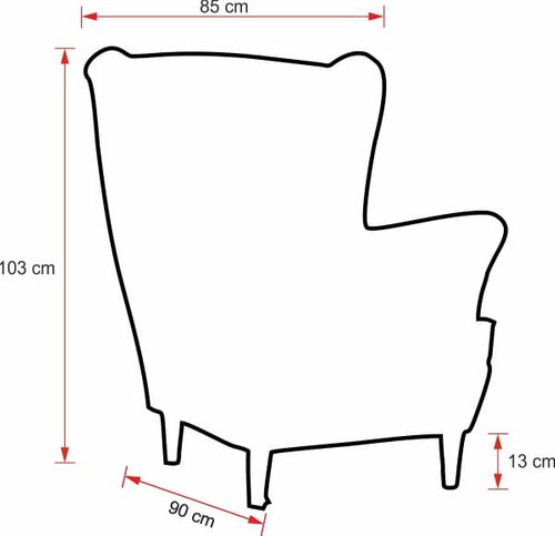 Fotel uszak z podłokietnikami w stylu skandynawskim SN-0024 na Arena.pl