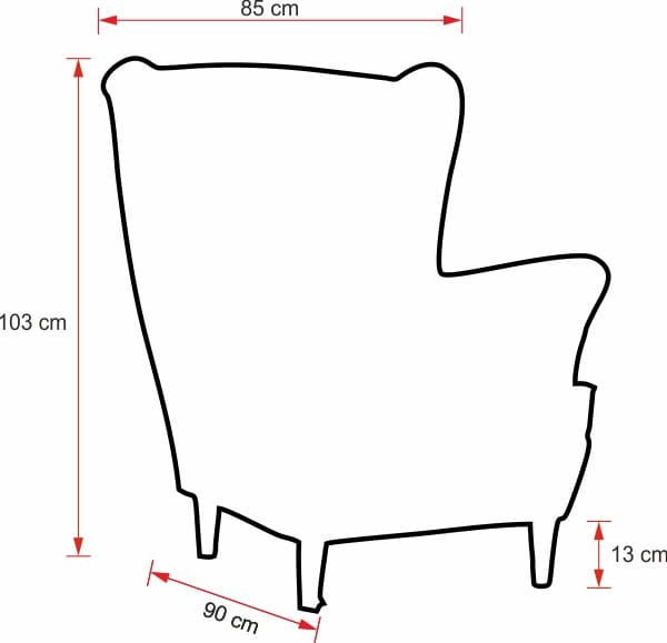 Fotel uszak z podłokietnikami w stylu skandynawskim SN-0024 zdjęcie 7