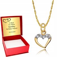 Złoty Naszyjnik 585 Złoty Łańcuszek Serce Serduszko ZŁOTO 585 Grawer