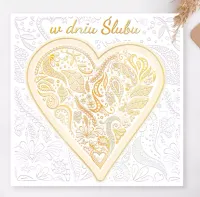 Karnet Kwadratowy Ślubny, Serce Pattern
