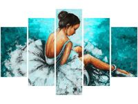 OBRAZ BALETNICA TURKUSOWYM TLE