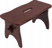 Ryczka brązowa z drewna mały taboret 38x19x21 cm