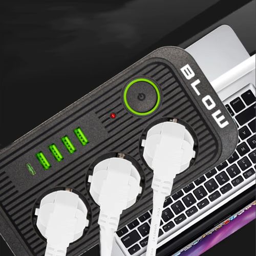 PRZEDŁUŻACZ LISTWA ZASILAJĄCA WŁĄCZNIK 4x USB 3 GNIAZDA 5m USB TYP-C na Arena.pl