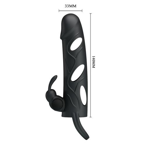 Pretty Love - Penis Sleeve With Ball Strap Vibration Black na Arena.pl