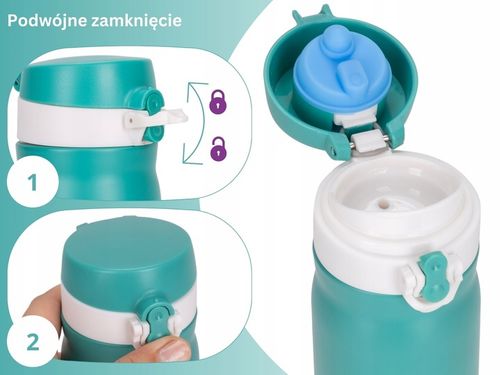 KUBEK TERMICZNY TERMOS STALOWY 100% SZCZELNY pojemny bidon 360 ml KAMILLE na Arena.pl