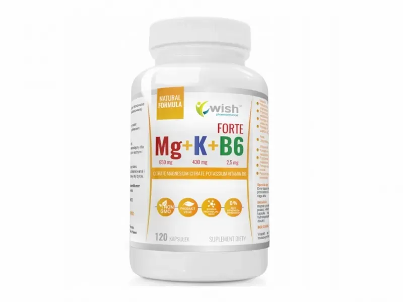 Magnez+potas+vit B6 - 120 Kapsuek Wish zdjęcie 1