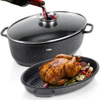 Brytfanna Granitowa Brytfanka Garnek Patelnia 3w1 do Pieczenia Piekarnika