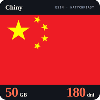 Karta eSIM Internet Chiny 50 GB na 180 dni - bez rejestracji