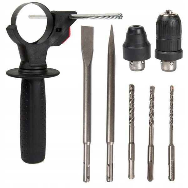 MŁOTOWIERTARKA MŁOT UDAROWY WIERTARKA SDS+ MOCNA 3050W WALIZKA DUŻY ZESTAW zdjęcie 6