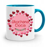 Kubek Błękitny Prezent Dla Cioci Ukochana Ciocia Z Nadrukiem Ze Zdjęciem