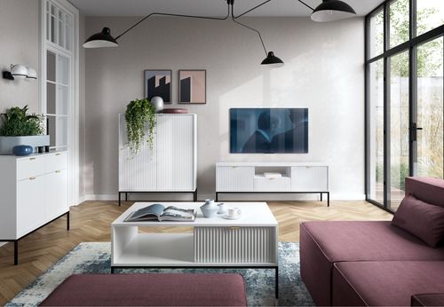 Komoda Delicious ryflowana biała na Arena.pl