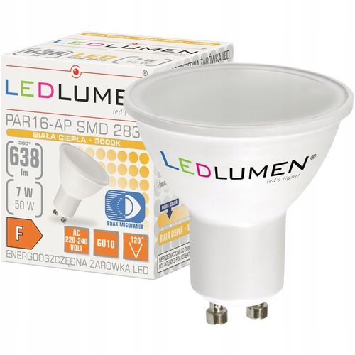 Zestaw 10x Żarówka LED GU10 7W=50W SMD 638lm Premium Nie Mruga Ciepła na Arena.pl