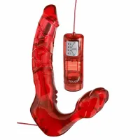 toyjoy double silicone strapless vibrator 4 tryby wibracji fioletowy