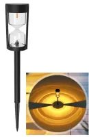 Lampa solarna wbijana w kształcie klepsydry 35cm ogrodowa ciepła biel