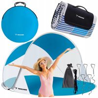 NAMIOT PLAŻOWY SAMOROZKŁADAJĄCY PARAWAN PARASOL + KOC PIKNIKOWY PLAŻOWY 2w1