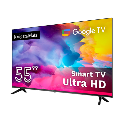 telewizor kruger&matz 55" uhd google tv  dvb-t2/t/c  h.265  hevc na Arena.pl
