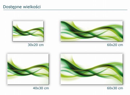 SZKLANA DESKA KUCHENNA 60x20 165c Zielone wstęgi na Arena.pl