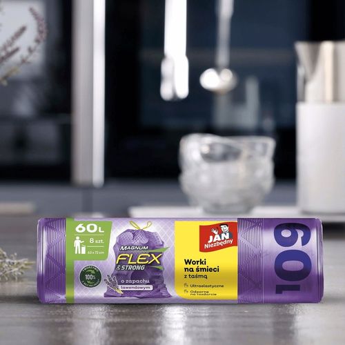 6X WORKI NA ŚMIECI Z TAŚMĄ 60L 6X8 SZT LAWENDOWE MAGNUM FLEX JAN na Arena.pl