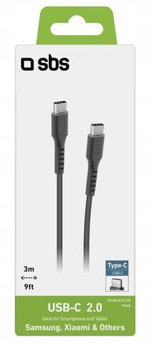 Kabel USB-C SBS 3m Czarny TECABLETCC3M na Arena.pl
