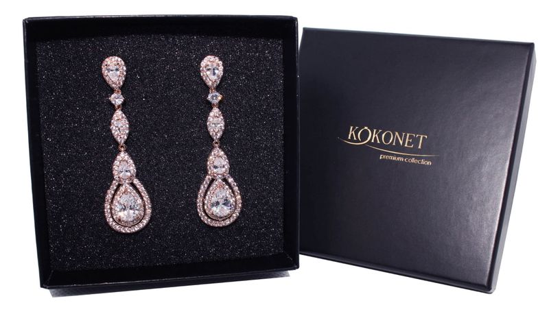 Kolczyki ślubne VIVIEN rose zdjęcie 1