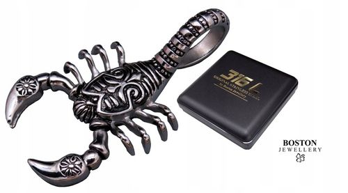 SREBRNY SKORPION NA ŁAŃCUSZEK STAL SZLACHETNA 316L na Arena.pl