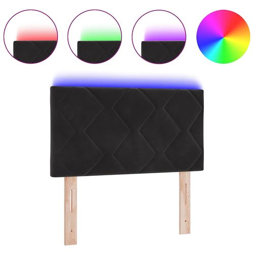 Wezgłowie LED Ze LED Lights Geometryczny Czarny 80 cm Aksamit na Arena.pl
