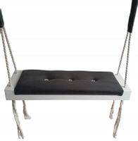 Huśtawka biel siedzisko czarna dom ogród dzieci