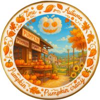 CIASTKO LUKROWANE PUMPKIN WEATHER ROZ.XL KOŁO RĘCZNIE ROBIONE
