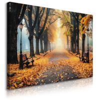 Obraz Canvas Do Salonu Jesienny Las Park Malarstwo Vintage 70cm x 50cm