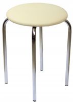 taboret krzesło z eko skóry beżowe metalowe furnitex do kuchni