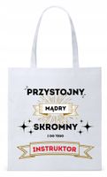 Torba Biała Eco Shopper Dla Instruktora Prezent Z Nadrukiem Ze Zdjęciem