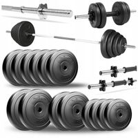 ZESTAW SZTANGA OBCIĄŻENIA 60KG DO ĆWICZEŃ Z GRYFEM PROSTYM HANTLE