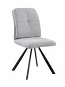 Krzesło szenilowe j. szare SELENA czarne nogi do salonu kuchni jadalni