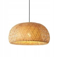 LAMPA WISZĄCA BAMBUSOWA E27 BOHO PLECIONA 38cm