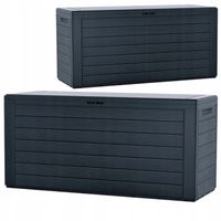 DUŻA SKRZYNIA OGRODOWA 280L DUŻA BALKONOWA OGRODU BRĄZOWA ANTRACYT