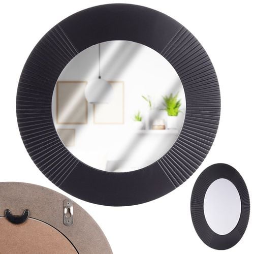 Lustro ścienne czarne okrągłe 48 cm na Arena.pl