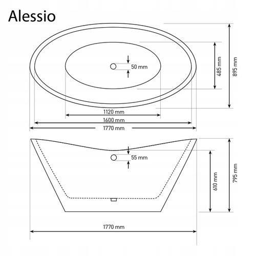 WANNA WOLNOSTOJĄCA 174 CM MARAKESZ  - na Arena.pl