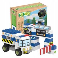 Konstrukcyjne Klocki ciężarówka Policja Szlaban eko klocki samochód Gratis