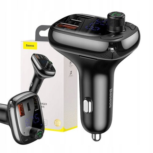 BASEUS TRANSMITER FM BLUETOOTH SZYBKA ŁADOWARKA 3x USB USB-C 36W PD QC 3.0 na Arena.pl