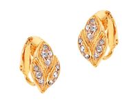 klipsy z kryształowe listki (e4240au)