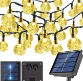 GIRLANDA SOLARNA LAMPKI SOLARNE 20LED 5M OGRODOWA NA BALKON sznur ŚWIETLNA