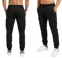 SPODNIE DRESOWE BOJÓWKI CARGO DRESY ZE ŚCIĄGACZEM KIESZENIE No2 CZARNE