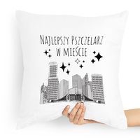 Poduszka Prezent Dla Pszczelarza Najlepszy W Z Nadrukiem Ze Zdjęciem