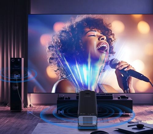 PROJEKTOR RZUTNIK ANDROID TV WIFI FULL HD PRZENOŚNY SMART GŁOŚNIK OBROTOWY na Arena.pl